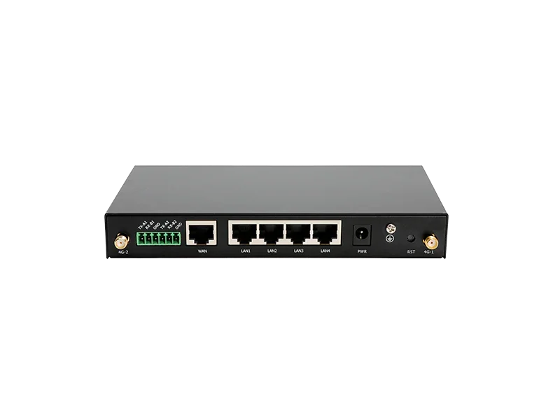 Hongdian industrial IoT router with WAN, LAN ports, power input, and antenna connectors