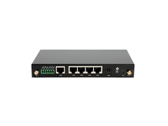 Hongdian industrial IoT router with WAN, LAN ports, power input, and antenna connectors