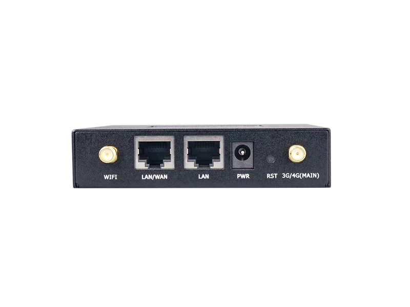 Hongdian industrial IoT router rear ports, including LAN, WAN, WiFi, power and reset buttons